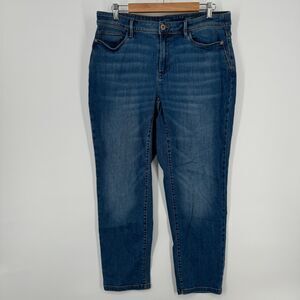 J Jill Jeans Womens 16 Blue Authentic Fit Slim Leg Medium Wash Mid Rise